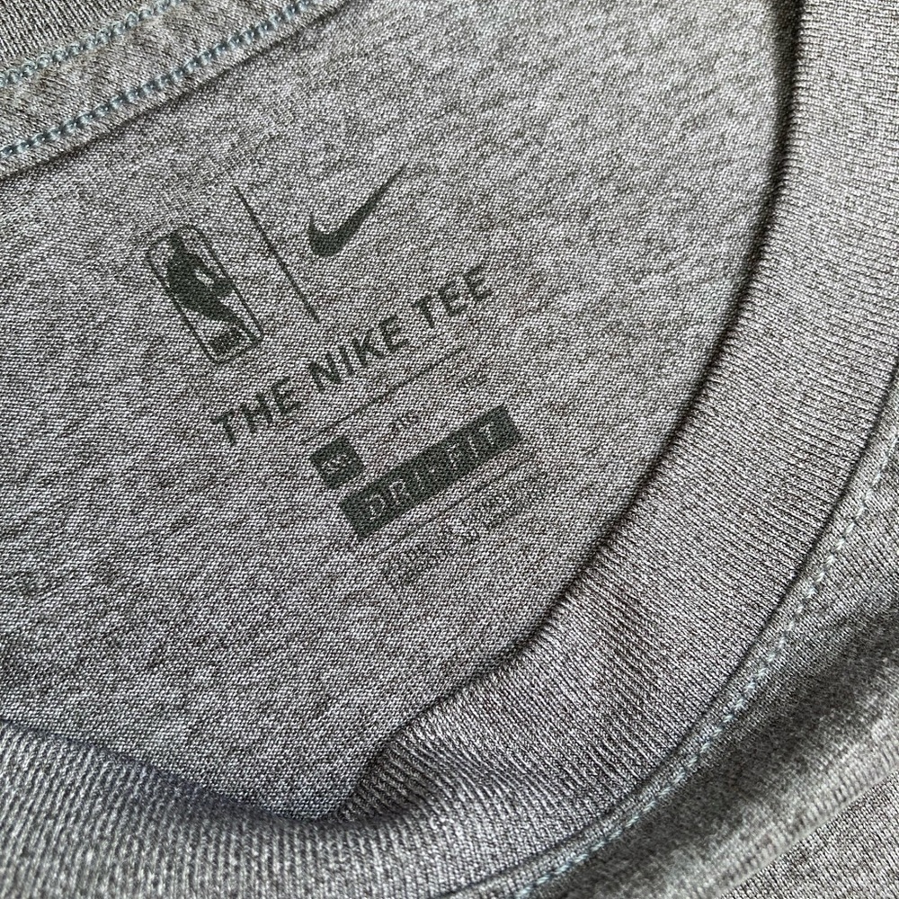 NBA Nets NY Basketball Heather Grey Long Sleeve Performance Nike Dry Anti Odor - Picture 7 of 11
